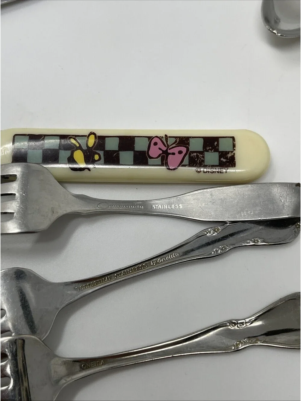 Vintage Oneida Chateau 3-Piece Child Flatware Feeding Set 1990 Silver with 7 Add